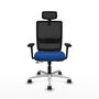 PIQUERAS Y CRESPO Silla de oficina Haches con mecanismo Sincro/Traslack Azul y Negro