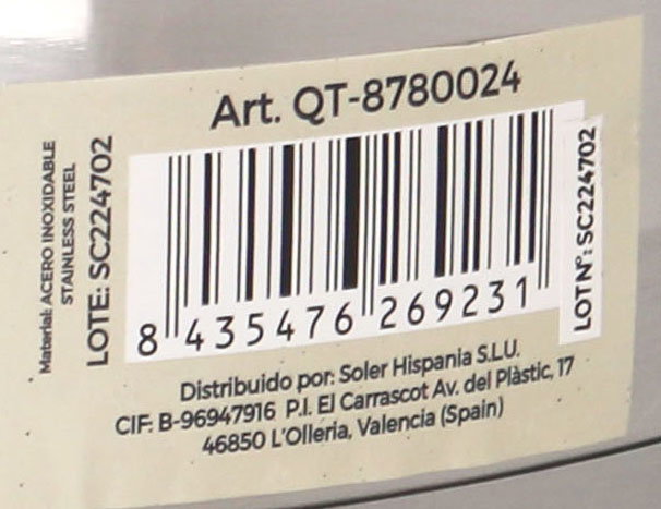 Quttin Pack de 4 Cacerolas Bajas de Acero Inoxidable 24 cm, 2.2 L