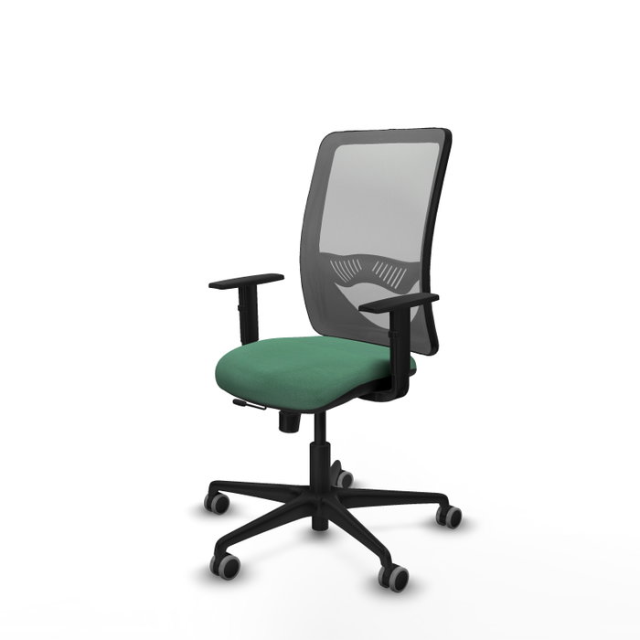 PIQUERAS Y CRESPO Silla de oficina Zulema con mecanismo Sincro/Traslack Verde esmeralda y Gris