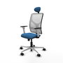 PIQUERAS Y CRESPO Silla de oficina Motilla con mecanismo Sincro, Azul claro y Blanco