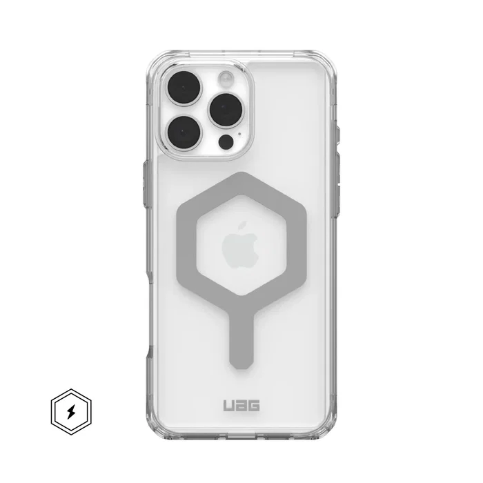 Urban Armor Gear Plyo Funda Compatible con Apple iPhone 16 Pro Max (6.9") | Transparente / Plata | Protección contra Caídas | MagSafe | Resistente a Golpes