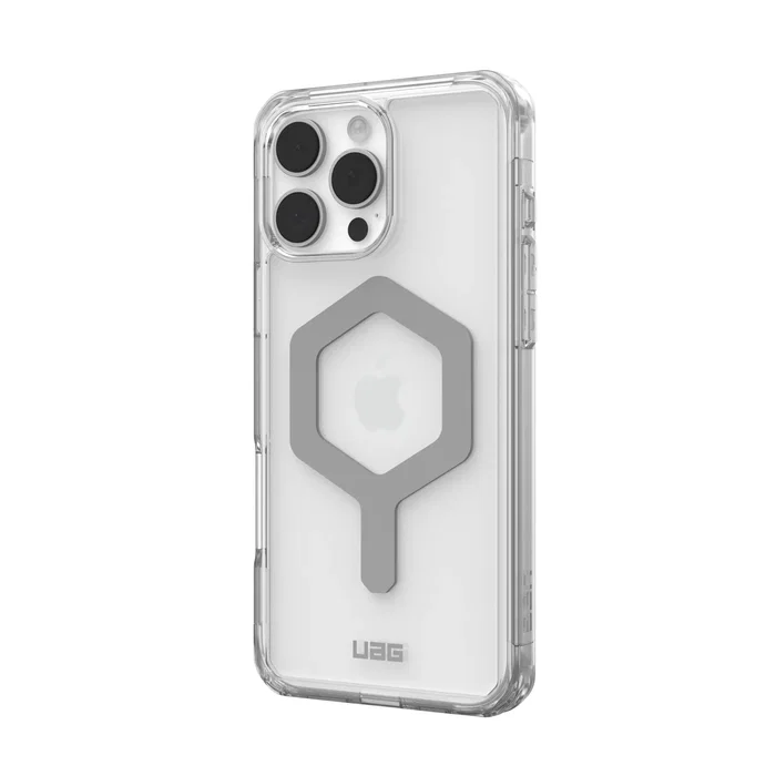 Urban Armor Gear Plyo Funda Compatible con Apple iPhone 16 Pro Max (6.9") | Transparente / Plata | Protección contra Caídas | MagSafe | Resistente a Golpes