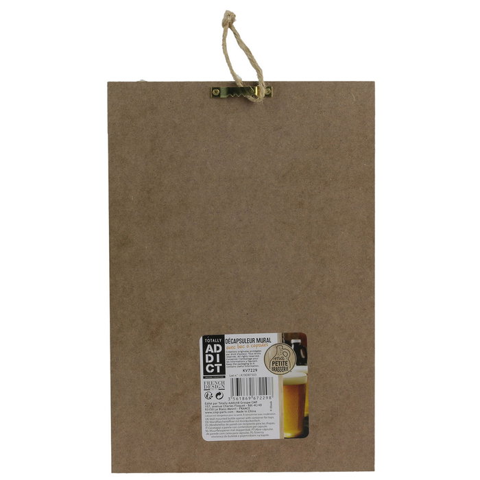 Totally Addict Abrebotellas Pared Bistrot con Caja Contadora de Chapas 17,5x7x26,5 cm
