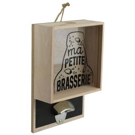 Totally Addict Abrebotellas Pared Bistrot con Caja Contadora de Chapas 17,5x7x26,5 cm