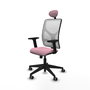 PIQUERAS Y CRESPO Silla de oficina Motilla Rosa y Blanco con mecanismo Sincro