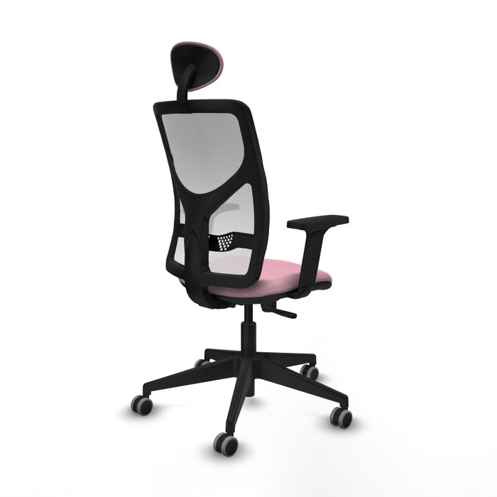 PIQUERAS Y CRESPO Silla de oficina Motilla Rosa y Blanco con mecanismo Sincro PIQUERAS Y CRESPO Silla de oficina Motilla Rosa y Blanco con mecanismo Sincro