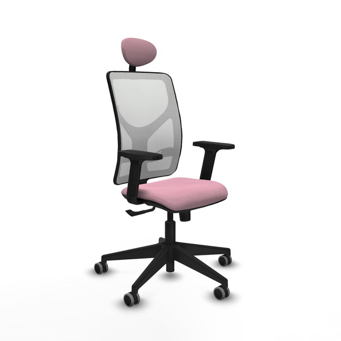 PIQUERAS Y CRESPO Silla de oficina Motilla Rosa y Blanco con mecanismo Sincro PIQUERAS Y CRESPO Silla de oficina Motilla Rosa y Blanco con mecanismo Sincro