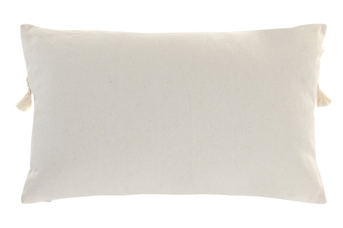 DKD Home Decor Cojín de Poliéster 50x30 Crudo con Aplicaciones (Pack de 2)