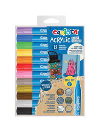 Carioca Paint Marker Rotuladores Acrílicos Punta Maxi Caja de 12