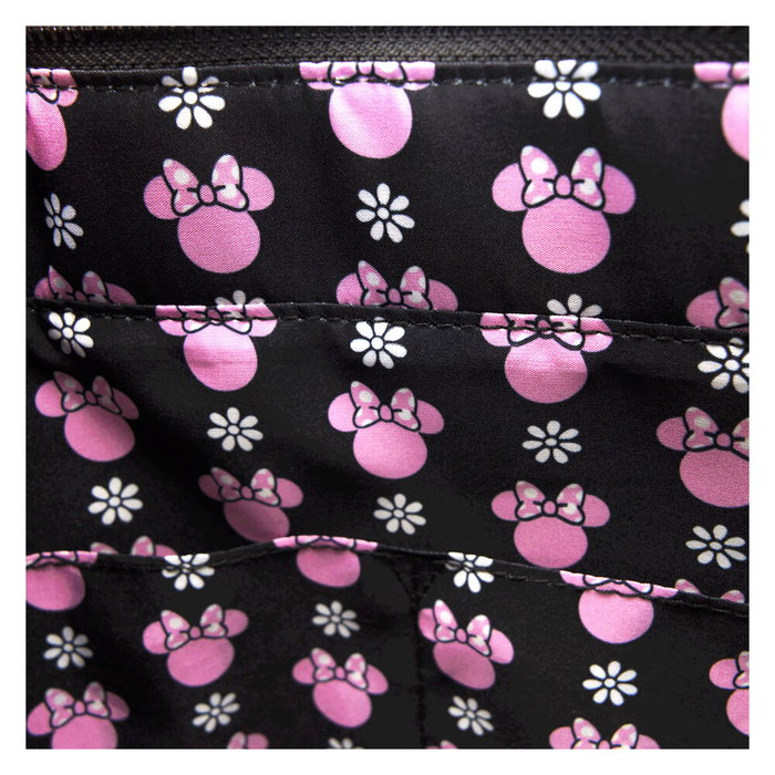 Loungefly Bolso Bandolera Minnie Disney Rock the Dots Floral con Monedero Desmontable Piel Vegana 29.21x10.16x33.02cm