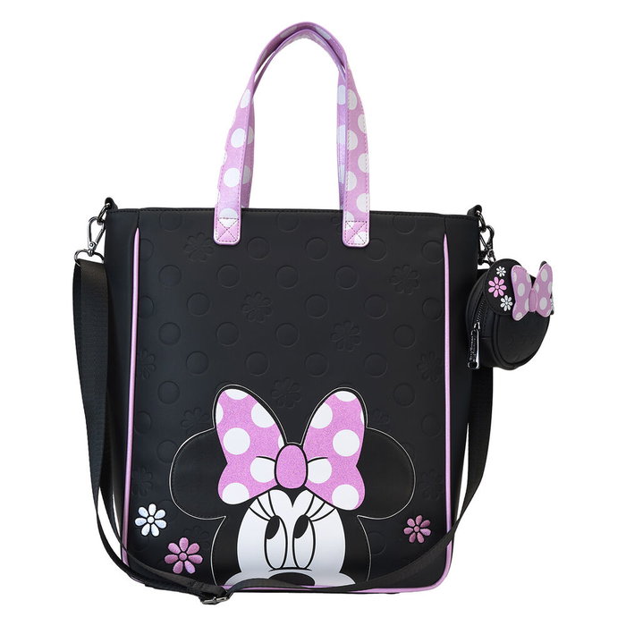 Loungefly Bolso Bandolera Minnie Disney Rock the Dots Floral con Monedero Desmontable Piel Vegana 29.21x10.16x33.02cm
