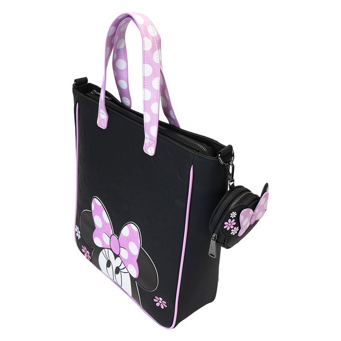 Loungefly Bolso Bandolera Minnie Disney Rock the Dots Floral con Monedero Desmontable Piel Vegana 29.21x10.16x33.02cm