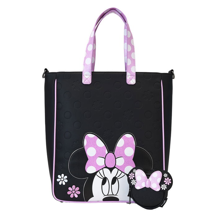 Loungefly Bolso Bandolera Minnie Disney Rock the Dots Floral con Monedero Desmontable Piel Vegana 29.21x10.16x33.02cm
