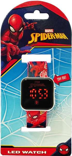 Kids Euroswan Reloj Digital LED Spiderman Modelos Surtidos