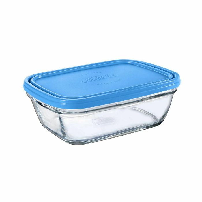 Duralex Fiambrera Rectangular Freshbox Tapa Azul 1.1L (6 Unidades)