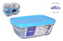 Duralex Fiambrera Rectangular 1.1L Tapa Azul Freshbox 19 x 14 x 7 cm (6 Unidades)