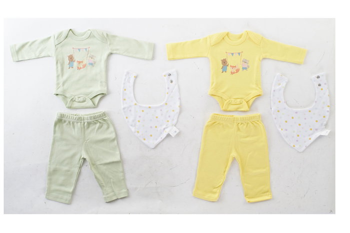 DKD Home Decor Set de 3 (4 Unidades) Amarillo Verde 1 x 25 x 25 cm Bebé Algodón Poliéster