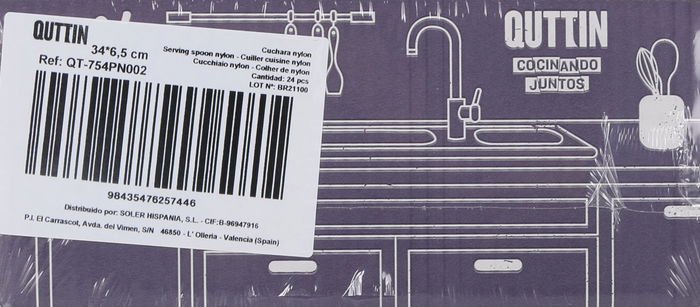 Quttin Cuchara Nylon Negra 34 cm x 6.5 cm (24 Unidades)