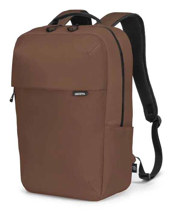 Dicota D32124-RPET Mochila Informal con Compartimento para Portátil 13-16" (16L), Marrón, Poliéster Resistente al Agua