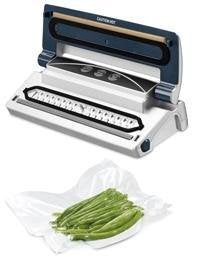 Princess 492967 Envasadora al Vacío Selladora Automática, 110W, Incluye 10 Bolsas Reutilizables para Conservar Alimentos 5 Veces Más, Plata