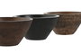DKD Home Decor Bol Sai art 24b Colonial Negro Marron Mango 15 x 15 x 8 cm (3 Unidades)