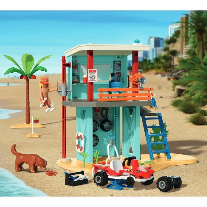 PLAYMOBIL Torre de vigilancia con coche de playa 71903
