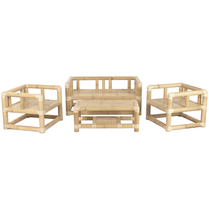 DKD Home Decor Set de Sofá de 4 Piezas en Bambú y Ratán Natural DKD Home Decor Set de Sofá de 4 Piezas en Bambú y Ratán Natural