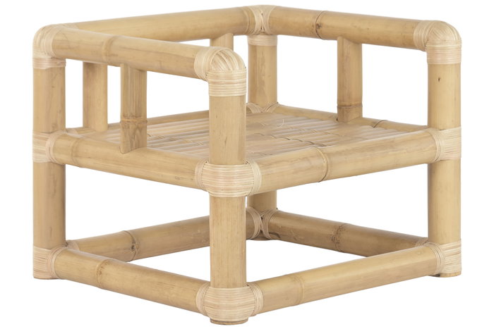 DKD Home Decor Sofá Tropical 70x60x135 cm Set 4 Bambú Ratán Natural