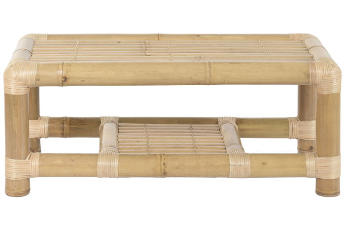 DKD Home Decor Sofá Tropical 70x60x135 cm Set 4 Bambú Ratán Natural