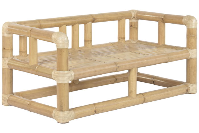 DKD Home Decor Sofá Tropical 70x60x135 cm Set 4 Bambú Ratán Natural