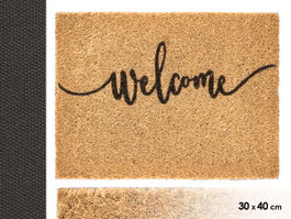 Giftdecor Felpudo Welcome Fibra de Coco Marrón y Negro 30x40 cm (Set de 10)