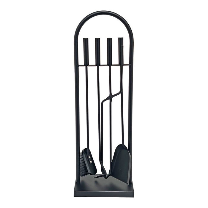 EDM Kit de Chimenea de 4 Piezas con Soporte - Atizador, Pinza, Pala y Cepillo - Metal Negro 23 x 68 cm EDM Kit de Chimenea de 4 Piezas con Soporte - Atizador, Pinza, Pala y Cepillo - Metal Negro 23 x 68 cm