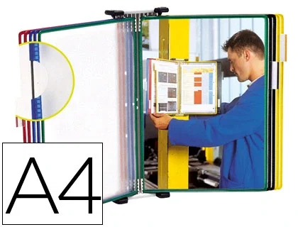 Djois Portacatalogos de pared con 10 fundas DIN A4, colores surtidos, metal, 48x385x260 mm Djois Portacatalogos de pared con 10 fundas DIN A4, colores surtidos, metal, 48x385x260 mm
