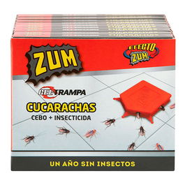 Zum Trampa con Cebo e Insecticida para Cucarachas, Elimina Cucarachas, Trampa Adhesiva, Interior / Exterior
