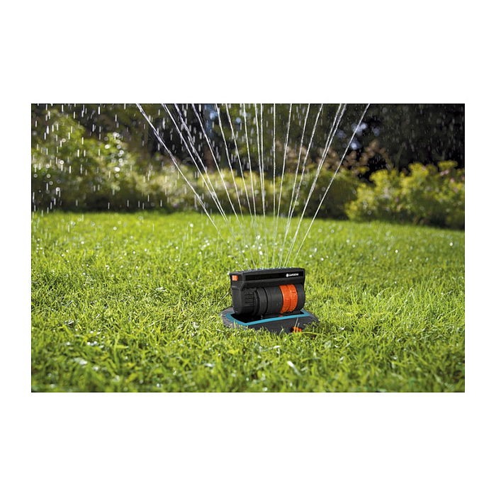 Gardena Versenk-Viereckregner OS 140 Aspersor Emergente para Césped, Área de Riego hasta 140 m², Negro