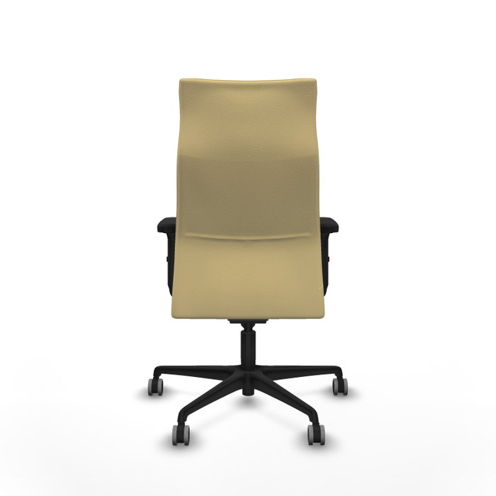 PIQUERAS Y CRESPO Sillón Albacete con Mecanismo Sincro, Similpiel Crema, Brazos 2D