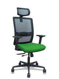 PIQUERAS Y CRESPO Silla Haches con Mecanismo Sincro/Traslack, Asiento Verde y Respaldo Malla Negro