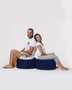 Atelier Del Sofa Puf de Jardín Redondo Azul Oscuro 55x30 cm, Resistente al Agua