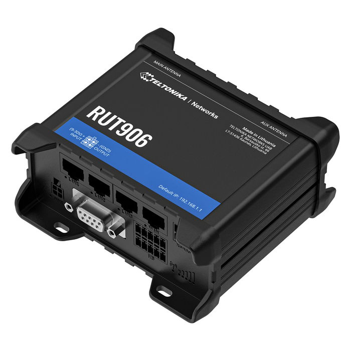 Teltonika RUT906 Router Dual SIM LTE Wifi Industrial Negro Aluminio Carril DIN Teltonika RUT906 Router Dual SIM LTE Wifi Industrial Negro Aluminio Carril DIN