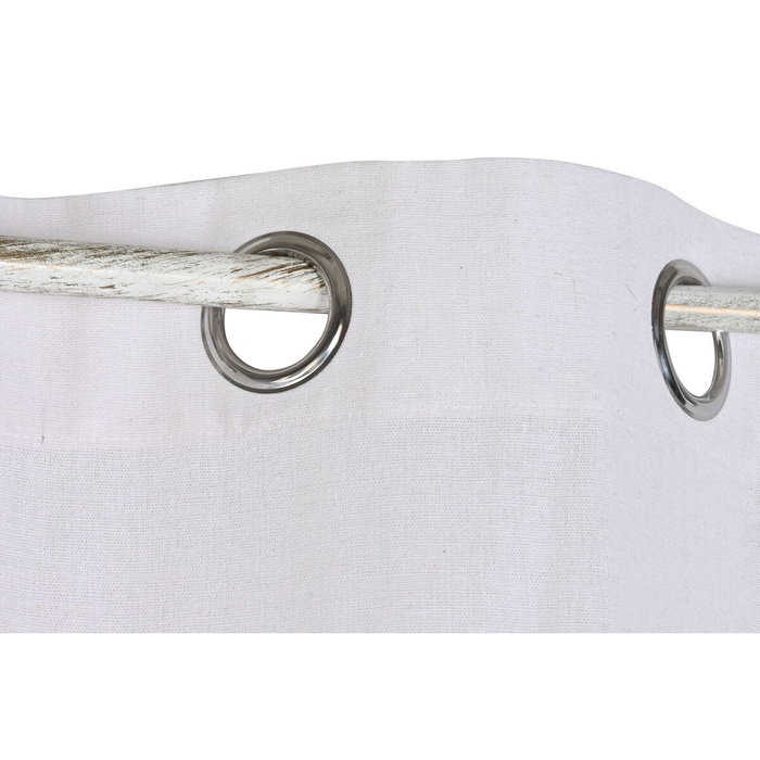 DKD Home Decor Cortina de Algodón y Yute 140x260 cm con Anillas Blanco/Natural
