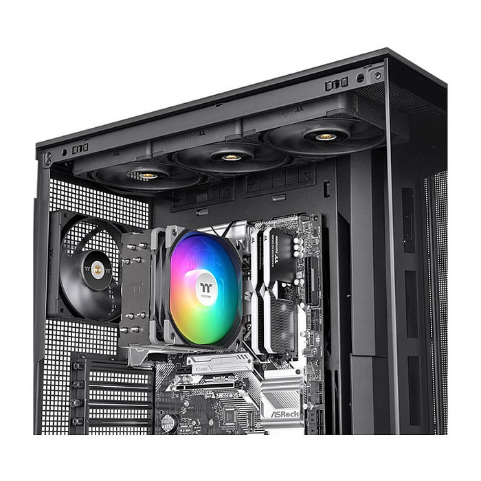 Thermaltake UX400 ARGB Air Cooler CPU Cooler - Refrigerador de Aire 120mm, PWM, 4 Tubos de Calor, TDP 240W, RGB Multi-Color, Negro, LGA/AM4/AM5