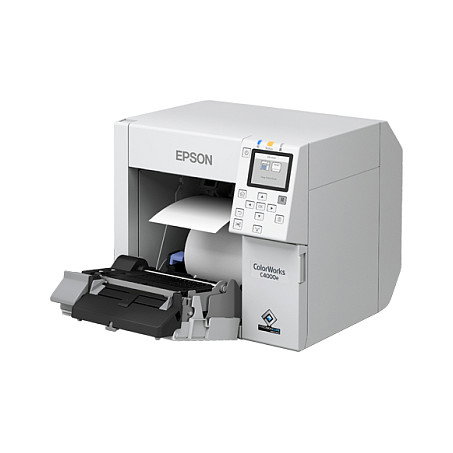 Epson CW-C4000e (mk) Impresora de Etiquetas a Color de Escritorio con Tecnología PrecisionCore, Inyección de Tinta, 1200 x 1200 DPI, 102 mm/s, Blanco