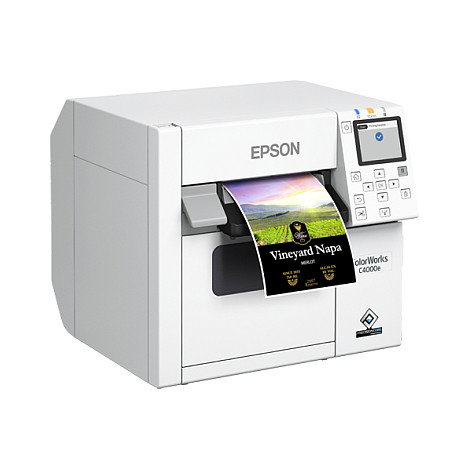 Epson CW-C4000e (mk) Impresora de Etiquetas a Color de Escritorio con Tecnología PrecisionCore, Inyección de Tinta, 1200 x 1200 DPI, 102 mm/s, Blanco