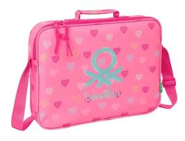 Mochila Escolar Benetton Heart Rosa 38 x 28 x 6 cm