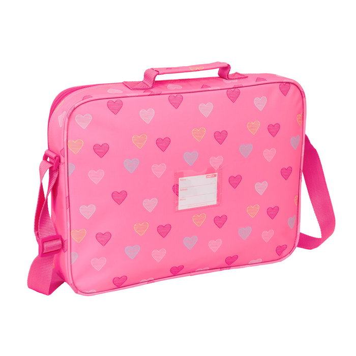Mochila Escolar Benetton Heart Rosa 38 x 28 x 6 cm