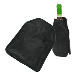 Fackelmann Profesional Funda Enfriadora para Vino y Cava Negra Nylon Cooler Gel 22 x 16 cm