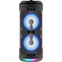 Inovalley KA03-N Altavoz Bluetooth 5.0 400W con Luces LED, Función Karaoke, Radio FM, Entrada Micrófono y USB, TWS