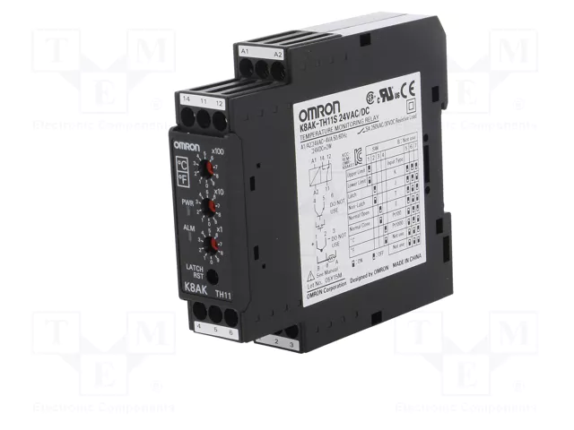 OMRON Relé de monitorización de temperatura K8AK-TH11S 24VAC/DC SPDT