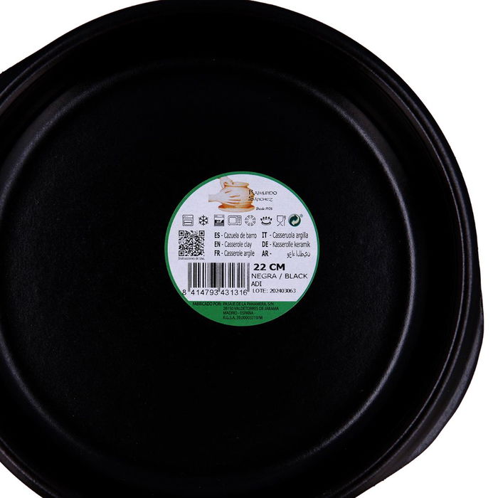 Cazuela Barro Asas Barro Lux Quid 22 cm