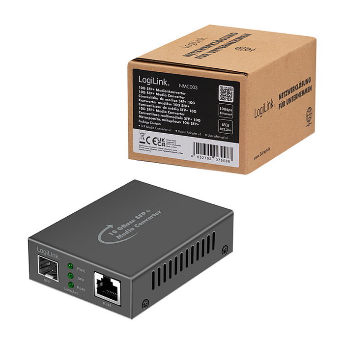 LogiLink Convertidor de medios 10 Gigabit RJ45 a 10G SFP+